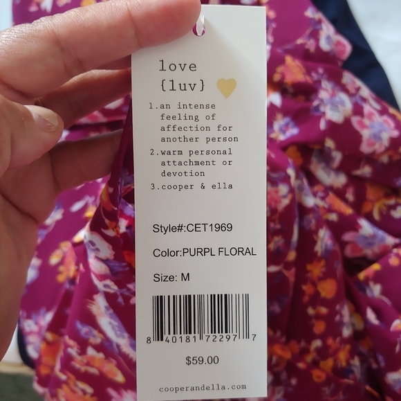 Cooper and Ella Floral Boho Peasant Blouse Size Medium - Picture 15 of 15